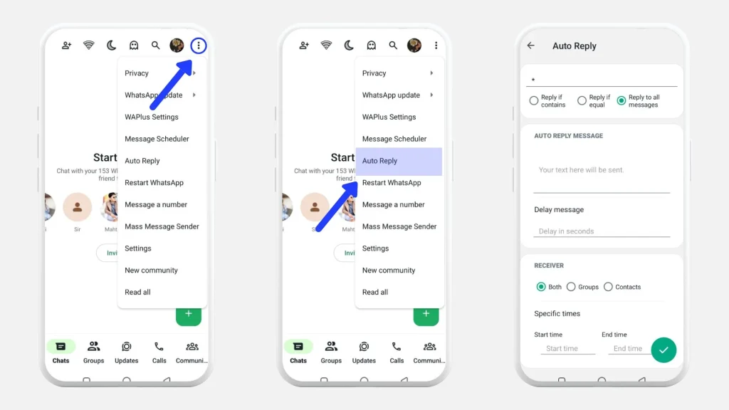 blue whatsapp plus apk auto reply feature