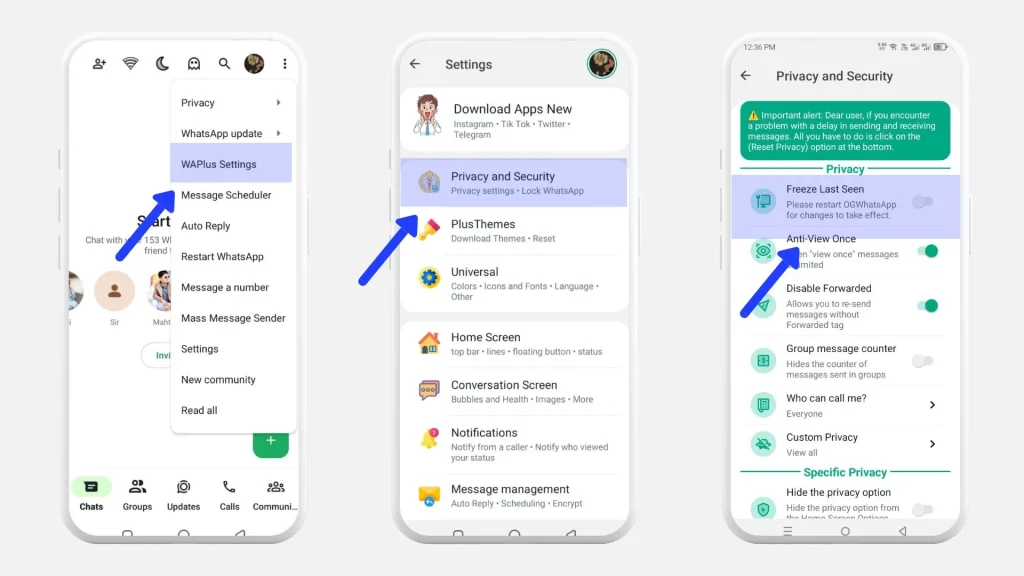 step by step guide on enabling freeze last seen on blue whatsapp apk