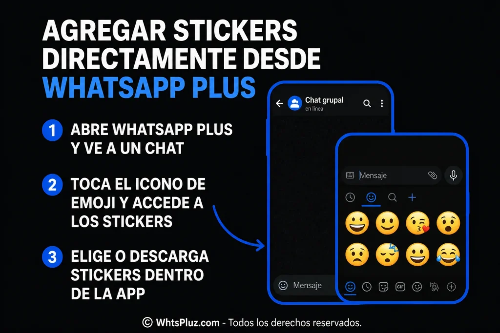 Añadir stickers directamente desde WhatsApp Plus